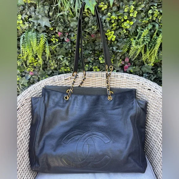 Authentic CHANEL SUPERMODEL black caviar leather large tote bag - Picture 16 of 16